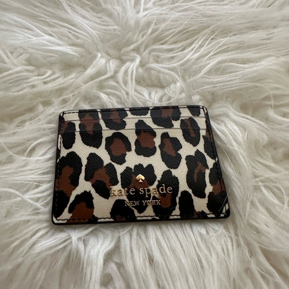 kate spade Handbags - Kate Spade Madison Leopard Small Slim Card Holder